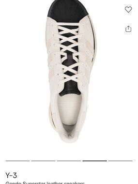 Y-3 Adidas Gendo unisex White and Black Leather Shell-Toe Sneakers